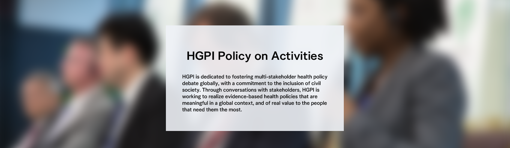 HGPI Policy on FY2021 Activities