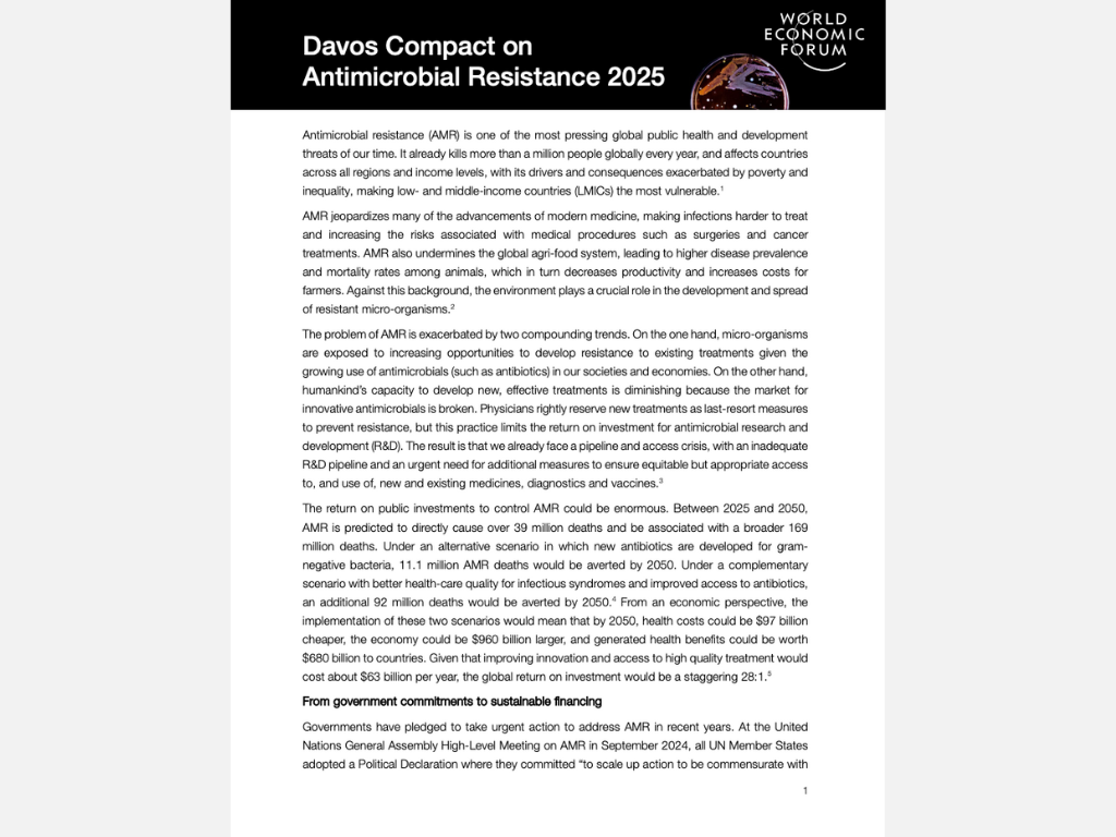 [Announcement] HGPI Endorsed the “Davos Compact on Antimicrobial Resistance” (September 18, 2025)