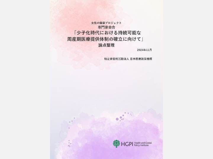 【論点整理】専門家会合「少子化時代における持続可能な周産期医療提供体制の確立に向けて」（2024年11月11日）